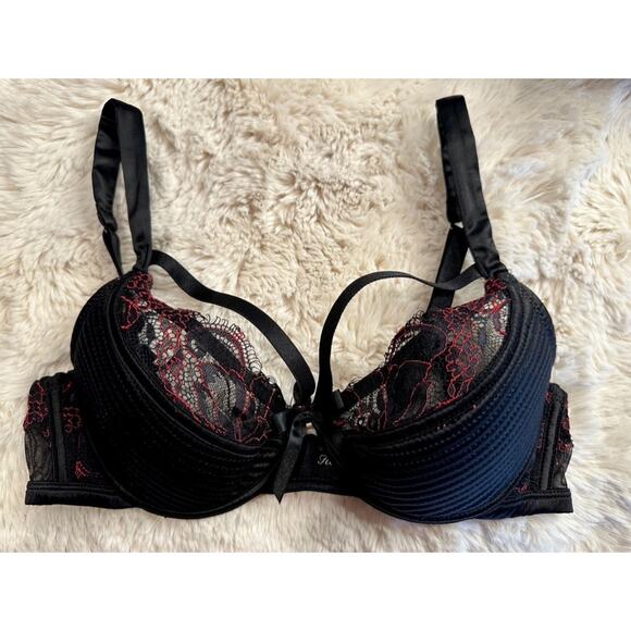 Honey Birdette JESSE JANE🖤 Black Floral Bra 34B - Picture 2 of 5